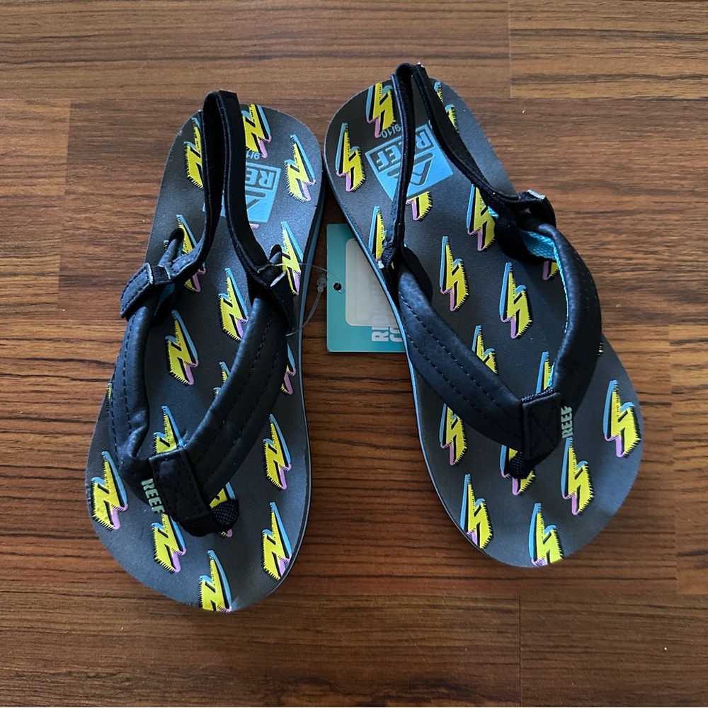 Reef Little Ahi Lightening Bolt Flip Flops